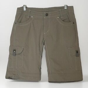 Kuhl Cargo Shorts Women 8 Hiking Outdoor Utility Trail Gorpcore Khaki Gray 32x11